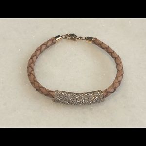 Swarovski crystal bracelet pink leather